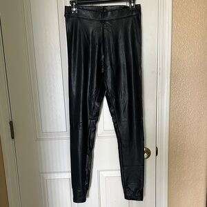 Express Black Leather Look Leggings